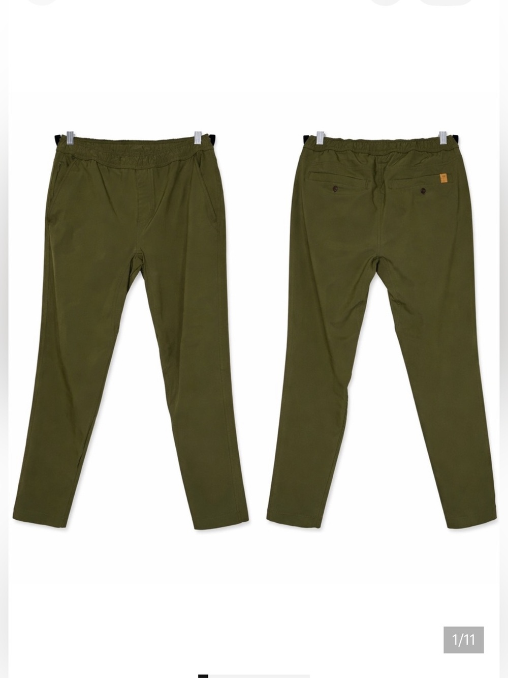 Tentree Destination Pants Olive Green Men Size S Travel Hiking Performance